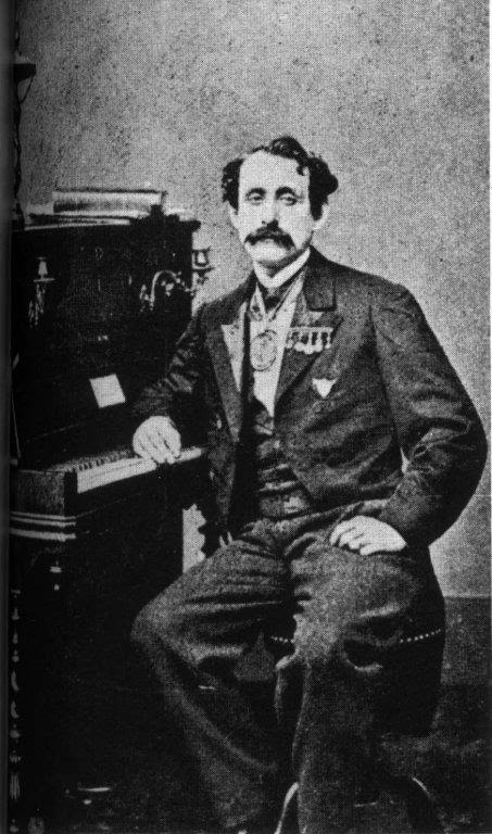 Louis Moreau Gottschalk, sentado al piano